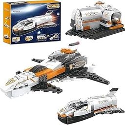 Sky Tech® 3 in 1 Future Flyer, Space Station, Fighter Jet Building Brick Set STEM Toy for Kids Educational Construction Kit Set Space Astronaut Theme Blocks and Bricks 168+ Pcs DIY-image-48