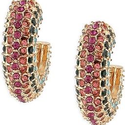 Multi For Women-Colour Dazzling Austrian Diamonds Contemporary Semi Hoop Studs Earring For Women-ZPFK16803-image-21