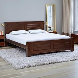 Royaloak Ipoh Malaysian Wooden King Size Bed | Solid Wood | Solid Wood Veneer Finish | Groove Design | Strong Bed Base | Thick Profile | Classic Design | Durable & Long Lasting | Malaysian Collection-image-11