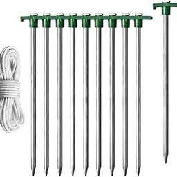 SAZ DEKOR 10Pcs Tent Stakes Ground Anchors Patio Tarp Awning Shelter Camping Tent Pegs-image-4