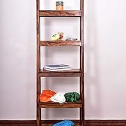 WoodPro Solid Sheesham Wood Ladder Book Shelf and Display Unit- Study Room- Office -Reception Area- Hotel Restaurant-23