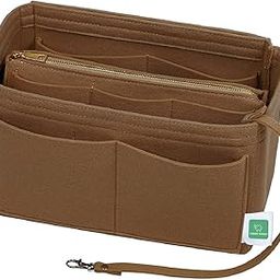 GREENSHEEP Purse Organizer Insert For Handbags, Premium Felt Organizer With Zipper Pocket (Medium, Camel), Brown-image-19