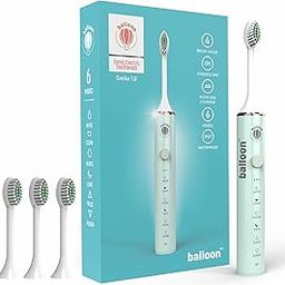 BALLOON Sonic Electric Adult Toothbrush Smile 1.0 | 4 Free Brush Heads |Rechargeable | 6 Operational Modes | 30000 Vibrations Per Minute | Ip67 Waterproof (Mint Green)-image-32