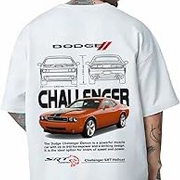 Challenger Racing car Printed Oversized T-Shirt Off-White (in, Alpha, M, Regular, Dodge)-image-75