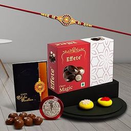 DeoDap (K1_325_EM32) Rakhi Combo with Chocolate Magic 32gm | stylish rakhi for brother | Rakhi & Chocolate for brother | rakhi brother | rakhi with gift | handmade rakhi | Set of 1-image-13