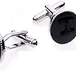 Silver Cufflinks for Men Black-35