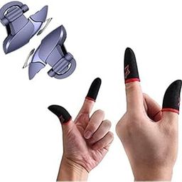 Combo of Best PUBG Trigger Mobile Gaming Controller Sensitive Aim Fire Red Black Triggers L1 R1 Button Mobile Gamepad Finger Sleeve for Pubg/Free Fire/Cod Mobile (Multicolour)-20