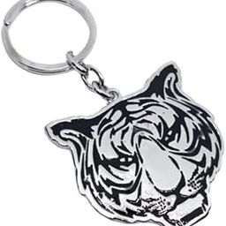 Excite Store Antique Tiger Face Head Wild Animal Key Chain Ring for Car Bike Men Women Keyring(Silver)-image-91