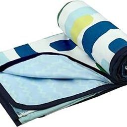 BSB HOME Pure Cotton Reversible Dohar Double Bed Size | AC Blanket | Soft Light-Weight Bed Blanket (88 x 90 inch, Green & White, Pack of 1)-7