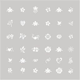 woopme 35 PCs White Theme Nail Art Sticker for Women Girls Kids NailExtension Self-Adhesive Embossing Cute Nail Stickers Manicure DIY Decoration Stickers (White)-picture-29