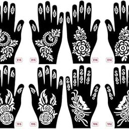 Apcute Heena Stencil Sticker Latest Mehandi Design Stencils for Girls, Womens, Kids, Unisex Design NO - Apcute-New-215-216-195-196-image-95