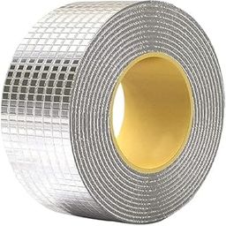 AURYX Waterproof Repair Tape for Pipe Leakage Roof Water Leakage Solution Aluminium Foil Tape Waterproof Adhesive Sealing Butyl Rubber Tape for Surface Crack (5cmx5m) (Silver)-image-56