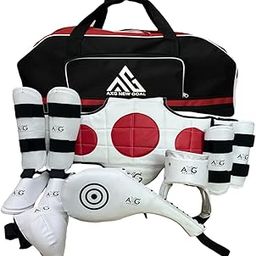 AXG Durable Taekwondo Combo (Medium) with Duffel Cum Backpack for Age 9 to 15yrs Boxing Kit-image-5