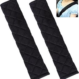 SARTE Car Seat Belt Cover for More Comfortable Driving Seat Belt Shoulder Pad for Adults and Children Universal Car Seat Belt Velvet Cushion Black Color (Pack of 2)-19