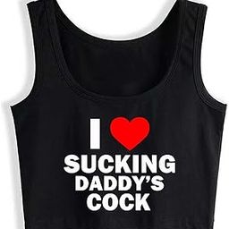 Sucking Daddy's Cock Women Gril Crop Top Sleeveless Cotton Vest Tank Top Sport Funny-image-89