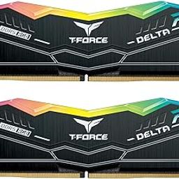 TeamGroup T-Force Delta RGB 2x32GB 5600MHz (5600MT/s) CL36 Black 64GB DDR5 RAM Kit, Desktop Gaming Memory, Metal Heatsink, ARGB Sync, ECC, XMP 3.0/EXPO, For Intel/AMD CPU, High Performance Low Latency-picture-1