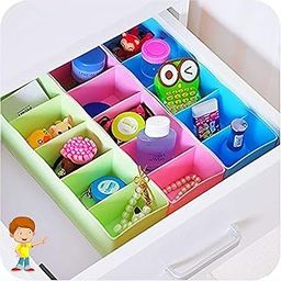 FLIPZON 3 Pieces Multipurpose Plastic Storage Drawer Socks Undergarments Organizer/ Stackable Drawer / Wardrobe Organiser Rack/ For Socks/ Ties/ Jewellery And More (Small) (Multicolor)-26