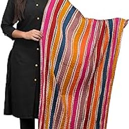 Ravaiyaa - Attitude is everything Women's Jaipuri Rajasthani Chinon Silk Bandhej Heavy Dupatta With Tassel Lace (Multi Color), 84 X 42 Inch-23