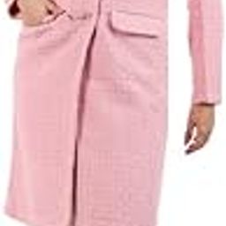 Women's Polyester Blush Pink Double-Breasted Self-Design Long Coat For Casual Wear | Lapel Collar | Long Sleeve | Button Closure | Long Coat Crafted With Comfort Fit For Everyday Wear-image-32
