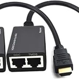HDMI Extender,HDMI to RJ45 Network Cable Extender Converter Repeater Over Cat 5e / 6 1080p up to 30m Extender for HDTV HDPC 4K 2K-50