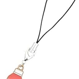 Cute Strawberry Bottle Phone Charm, Pink and White Enamel Mobile Strap-picture-26