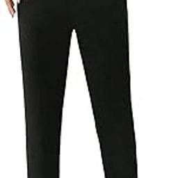 Womens High Waist Straight Fit Trousers | Black Solid Korean Stretchable Pants for Women | Regular Fit Elastic Waist Full Length Formal Trouser for Casual & Office Wear-image-16