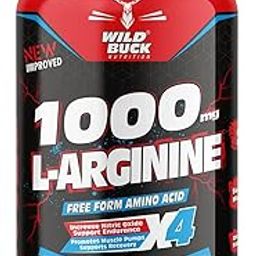 WILD BUCK L Arginine 1000mg Nitric Oxide Precursor Supplement for Massive Pumps, Maximum Vascularity and Muscle Growth, Stamina, Recovery | Essential Amino Acids | Powerful NO Booster - 60 Caps-image-78