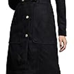 Women's Shirt Collar Full Sleeves Solid Button-Down Longline Polyester Jacket with Pockets-0
