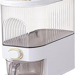 Grain Container Storage Box Airtight Rice Dispenser for Candy Cereal Soybean White Samll-image-18