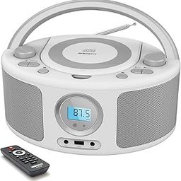 Portable CD Player Boombox with Bluetooth, FM Radio, Remote Control, USB Input and 3.5mm AUX Headphone Jack, CD-R/CD-RW/MP3/WMA Playback, AC/Battery Powered (WTB-791)-12