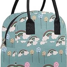 MOMMY BABY LUV Lunch Bag Office Tiffin Bags for Men Women | Insulated Hot/Cold Travel Lunch Bag | for Lunch Tiffin Box & Bottle | for Office, School, Picnic & School. (Rainbow Blue)-15
