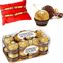 EasyTac Rakhi for Brother -Bhabhi With 16 Pieces Ferrero Rocher hamper with Set of 2 Rakhi | Ferrero Rocher Chocolate 16 Pieces-image-96