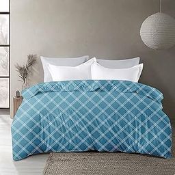 Premium Cotton King Size Quilt Cover/Duvet Cover/Rajai Cover/Blanket Cover with Zipper Closure (Double 90x100 inch), Color - Blue-image-96