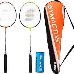 Amazon Brand - Symactive Badminton Kit with 2 Racquets for Beginners and Nylon Shuttles, S222-17