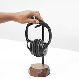 sheesham wood standard headphone holder, wood standarden headset stand, headphones stands, wood standard hanger(walnut finish)-picture-10