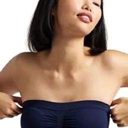 Women's Wirefree Seamless Non-Padded Polyamide Elastane Stretch Full Coverage Bandeau Bra with Detachable Transparent Strap-picture-29