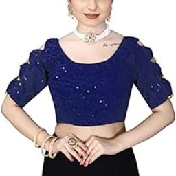 Designer Women Readymade Blouse Alterable from 34 to 38 Material Georgette Sleeve 3/4 Slevee LATKANS in SLEVEES-picture-37