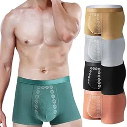 kacheeg Men's Mid-Rise Magnetic Boxer Briefs | Breathable Stretch Fabric with Energetic Massage Dots Underwear (Random Colors)-picture-7