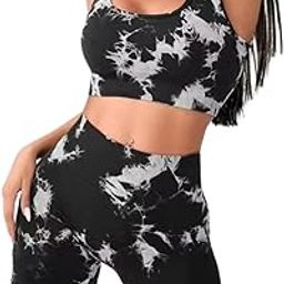 CareDone Women’s Tie Dye Ribbed Gym Wear Set | 2 Piece Workout Outfit with High Waist Biker Shorts and Sports Bra | Stretchable, Breathable Yoga & Fitness Wear.-image-12