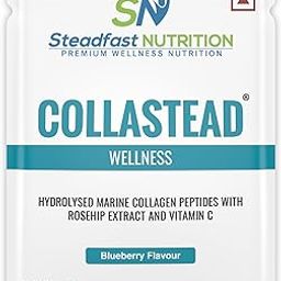Steadfast Nutrition Collastead Collagen Powder|Natural Marine Boost Skin, Hair, Bones, Nail Health with Pure Collagen Peptides | Blueberry Flavour, 300g | 30 Sachets-27