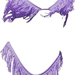 snappsy Tassel Bikini Set Push Up Top Swimwear Costume Travel Bathing Suit Purple L-picture-21