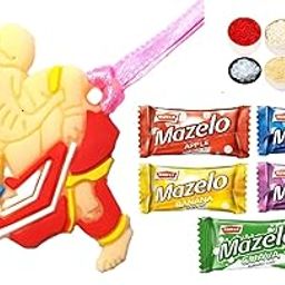 Bal Ganesh Ganpati Rakhi for Kids, 5 Parle Mazelo Fruit Candy Sweet, Tikka Pack for Bhai Bhaiya Brother Gift-image-25