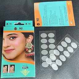 MD Makeup Studio Invisible Ear Support Patches, 20 Pieces, Water-resistant Earring Backing Support for Heavy Earrings-20