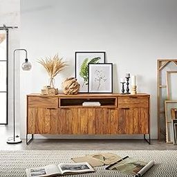 CHETAK FURNITURE Sideboard Cabinet for Living Room, Bedroom, Drawing Room, Office & Lounge, Kitchen & Home,Solid Sheesham Wood with 2 Drawers, 4 Door and Storage Cabinet for Living Room (Honey)-image-35