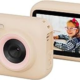 SJCAM FunCam+ Dual Screen Action Camera | 1080P Ultra HD | 2.4" Large Display for Video Recording, Photo Shooting, Timelapse | Children & Adult Kids | Buff-24