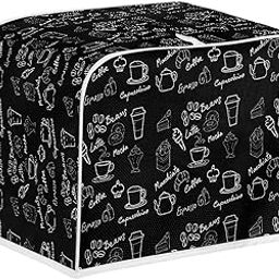NETILGEN Bread Machine Cover - Fits Most Standard 2 Slice Toasters, Dustproof, Black-62