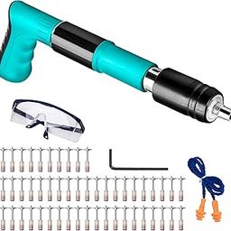 Manual Nail Gun Kit with 50 Pcs Nails, 4 Gears Power Adjustable Wall Nail Shooting Machine for Concrete, Wood, Steel & Brick Walls-image-91