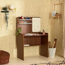 Green Soul Dora Study Table | IS-3087 Certified Engineered Wood Table with Writing Board & Bookshelf | Computer Table for Home PC | Ideal for Adults & Students| 83cm Wide | 3 Yr Warranty-Brown & White-13