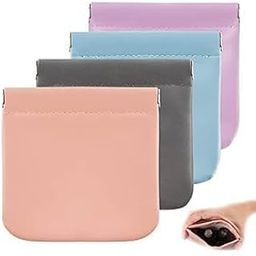 WROPZO Cosmetic Bag Pocket Cosmetic Bag for Women Girls Self Closing Makeup Pouch Cute Mini Makeup Bag Waterproof Portable Small Makeup Bag for Purse Travel Storage Bag (Multicolor) (2 pcs)-image-43