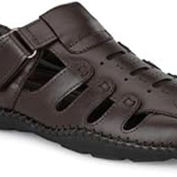 GENUINE LEATHER ROMAN SANDAL FOR MEN (BLACK)-image-1